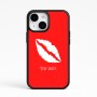 כיסוי בעיצוב אישי עם השם שלך לדגם - Apple iPhone 15 בעיצוב שפתיים - נשיקה