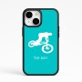כיסוי בעיצוב אישי עם השם שלך לדגם - Apple iPhone 15 בעיצוב רוכב אופניים