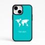 כיסוי בעיצוב אישי עם השם שלך לדגם - Apple iPhone 15 בעיצוב מפת העולם