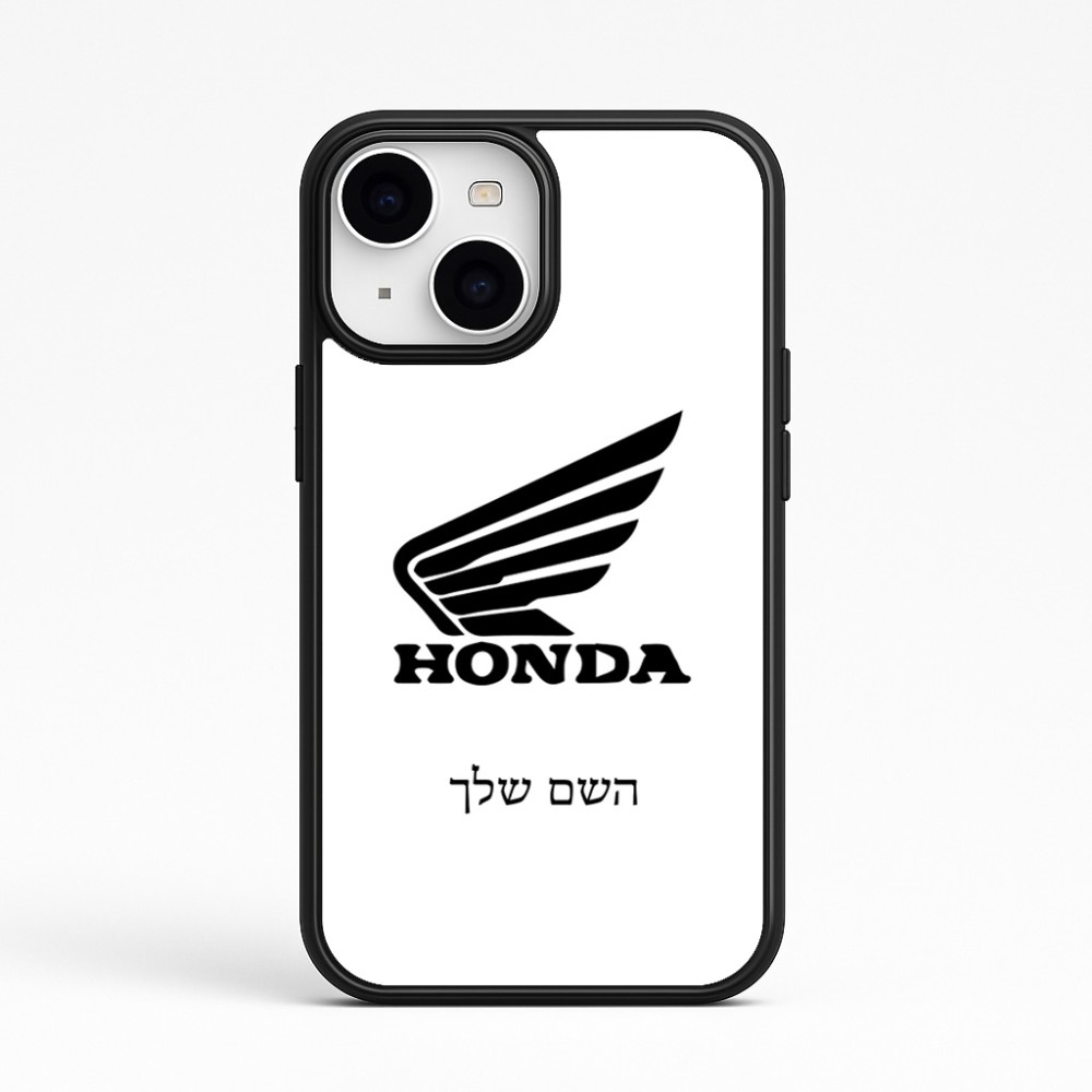 כיסוי בעיצוב אישי עם השם שלך לדגם - Apple iPhone 15 בעיצוב הונדה