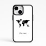 כיסוי בעיצוב אישי עם השם שלך לדגם - Apple iPhone 15 בעיצוב מפת העולם