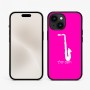 כיסוי בעיצוב אישי עם השם שלך לדגם - Apple iPhone 15 בעיצוב סקסופון