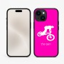 כיסוי בעיצוב אישי עם השם שלך לדגם - Apple iPhone 15 בעיצוב רוכב אופניים
