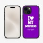 כיסוי בעיצוב אישי עם השם שלך לדגם - Apple iPhone 15 בעיצוב אוהבת את החבר שלי