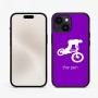 כיסוי בעיצוב אישי עם השם שלך לדגם - Apple iPhone 15 בעיצוב רוכב אופניים
