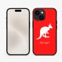 כיסוי בעיצוב אישי עם השם שלך לדגם - Apple iPhone 15 בעיצוב קנגורו