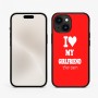 כיסוי בעיצוב אישי עם השם שלך לדגם - Apple iPhone 15 בעיצוב אוהב את החברה שלי