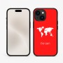 כיסוי בעיצוב אישי עם השם שלך לדגם - Apple iPhone 15 בעיצוב מפת העולם
