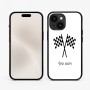 כיסוי בעיצוב אישי עם השם שלך לדגם - Apple iPhone 15 בעיצוב דגל המירוץ