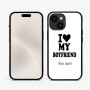 כיסוי בעיצוב אישי עם השם שלך לדגם - Apple iPhone 15 בעיצוב אוהבת את החבר שלי
