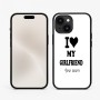 כיסוי בעיצוב אישי עם השם שלך לדגם - Apple iPhone 15 בעיצוב אוהב את החברה שלי