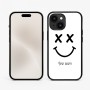 כיסוי בעיצוב אישי עם השם שלך לדגם - Apple iPhone 15 בעיצוב סמיילי