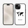 כיסוי בעיצוב אישי עם השם שלך לדגם - Apple iPhone 15 בעיצוב מפת העולם