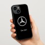 כיסוי בעיצוב אישי עם השם שלך לדגם - Apple iPhone 15 בעיצוב מרצדס-בנץ