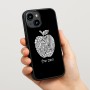 כיסוי בעיצוב אישי עם השם שלך לדגם - Apple iPhone 15 בעיצוב הדפס תפוח