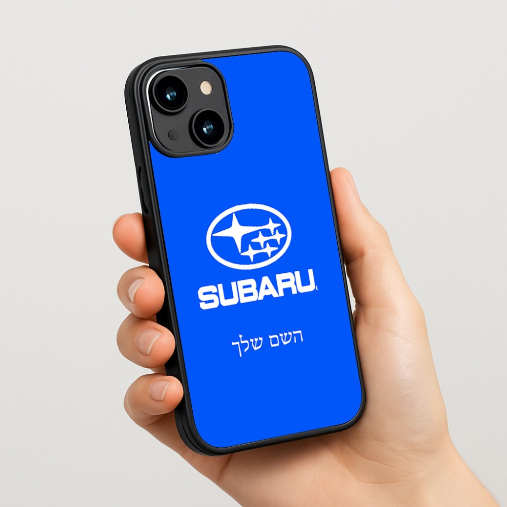 כיסוי בעיצוב אישי עם השם שלך לדגם - Apple iPhone 15 בעיצוב סובארו