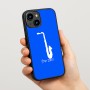 כיסוי בעיצוב אישי עם השם שלך לדגם - Apple iPhone 15 בעיצוב סקסופון