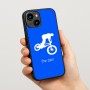 כיסוי בעיצוב אישי עם השם שלך לדגם - Apple iPhone 15 בעיצוב רוכב אופניים