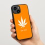 כיסוי בעיצוב אישי עם השם שלך לדגם - Apple iPhone 15 בעיצוב עלה מריחואנה - גראס