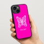 כיסוי בעיצוב אישי עם השם שלך לדגם - Apple iPhone 15 בעיצוב פרפר