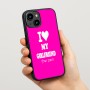 כיסוי בעיצוב אישי עם השם שלך לדגם - Apple iPhone 15 בעיצוב אוהב את החברה שלי