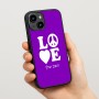 כיסוי בעיצוב אישי עם השם שלך לדגם - Apple iPhone 15 בעיצוב אהבה