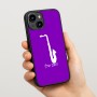 כיסוי בעיצוב אישי עם השם שלך לדגם - Apple iPhone 15 בעיצוב סקסופון