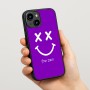 כיסוי בעיצוב אישי עם השם שלך לדגם - Apple iPhone 15 בעיצוב סמיילי