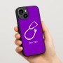 כיסוי בעיצוב אישי עם השם שלך לדגם - Apple iPhone 15 בעיצוב סטטוסקופ רופא
