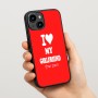 כיסוי בעיצוב אישי עם השם שלך לדגם - Apple iPhone 15 בעיצוב אוהב את החברה שלי