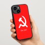 כיסוי בעיצוב אישי עם השם שלך לדגם - Apple iPhone 15 בעיצוב פטיש ומגל