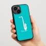 כיסוי בעיצוב אישי עם השם שלך לדגם - Apple iPhone 15 בעיצוב סקסופון