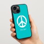 כיסוי בעיצוב אישי עם השם שלך לדגם - Apple iPhone 15 בעיצוב סמל השלום