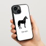 כיסוי בעיצוב אישי עם השם שלך לדגם - Apple iPhone 15 בעיצוב סוס