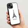 כיסוי בעיצוב אישי עם השם שלך לדגם - Apple iPhone 15 בעיצוב מגדל אייפל