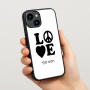 כיסוי בעיצוב אישי עם השם שלך לדגם - Apple iPhone 15 בעיצוב אהבה