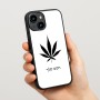 כיסוי בעיצוב אישי עם השם שלך לדגם - Apple iPhone 15 בעיצוב עלה מריחואנה - גראס