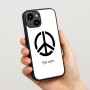 כיסוי בעיצוב אישי עם השם שלך לדגם - Apple iPhone 15 בעיצוב סמל השלום