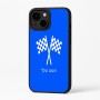 כיסוי בעיצוב אישי עם השם שלך לדגם - Apple iPhone 16 Plus בעיצוב דגל המירוץ