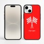 כיסוי בעיצוב אישי עם השם שלך לדגם - Apple iPhone 16 Plus בעיצוב דגל המירוץ