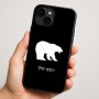 כיסוי בעיצוב אישי עם השם שלך לדגם - Apple iPhone 16 Plus בעיצוב דוב