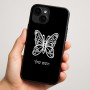 כיסוי בעיצוב אישי עם השם שלך לדגם - Apple iPhone 16 Plus בעיצוב פרפר