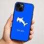 כיסוי בעיצוב אישי עם השם שלך לדגם - Apple iPhone 16 Plus בעיצוב כריש ראש פטיש