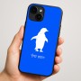 כיסוי בעיצוב אישי עם השם שלך לדגם - Apple iPhone 16 Plus בעיצוב פינגווין