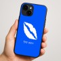 כיסוי בעיצוב אישי עם השם שלך לדגם - Apple iPhone 16 Plus בעיצוב שפתיים - נשיקה