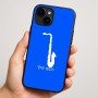 כיסוי בעיצוב אישי עם השם שלך לדגם - Apple iPhone 16 Plus בעיצוב סקסופון
