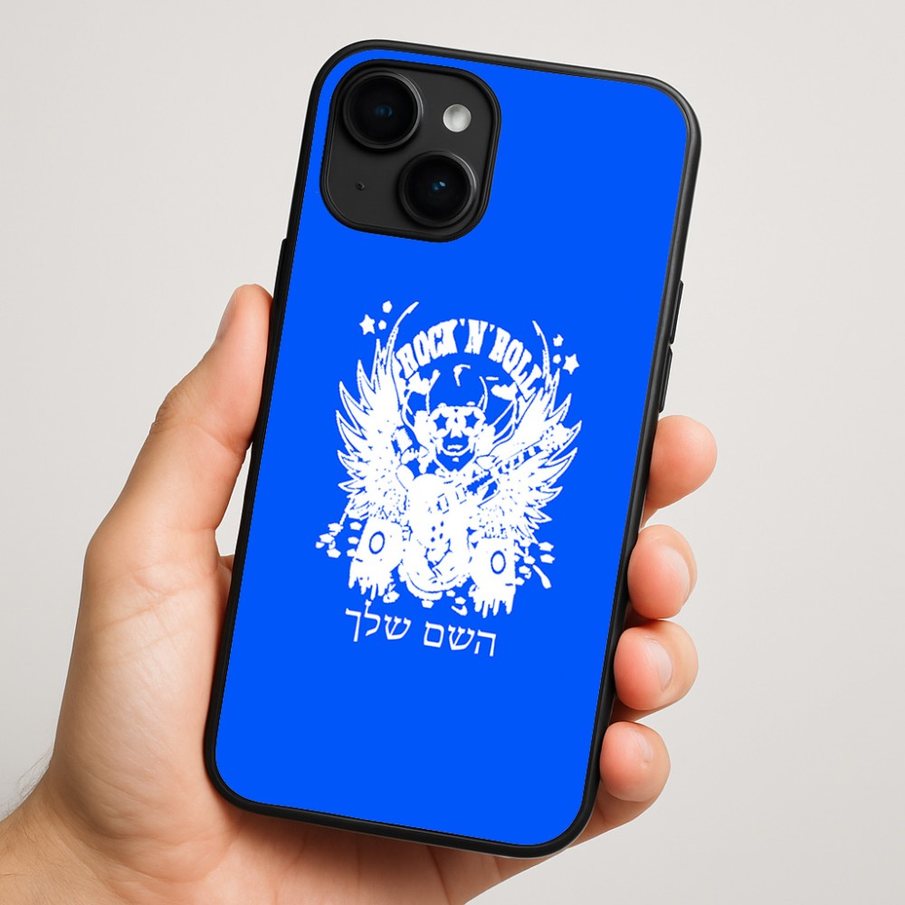 כיסוי בעיצוב אישי עם השם שלך לדגם - Apple iPhone 16 Plus בעיצוב רוקנרול