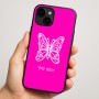 כיסוי בעיצוב אישי עם השם שלך לדגם - Apple iPhone 16 Plus בעיצוב פרפר
