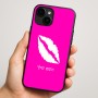 כיסוי בעיצוב אישי עם השם שלך לדגם - Apple iPhone 16 Plus בעיצוב שפתיים - נשיקה