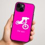 כיסוי בעיצוב אישי עם השם שלך לדגם - Apple iPhone 16 Plus בעיצוב רוכב אופניים